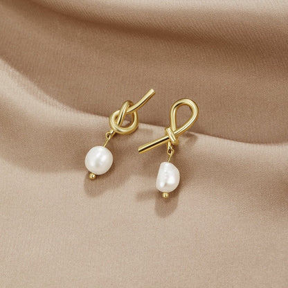 Knot Pearl Earrings – FIORENE