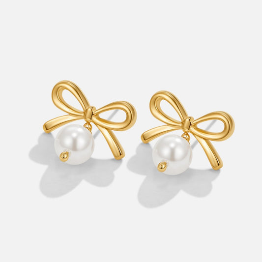 Pearl Bow Earrings – FIORENE