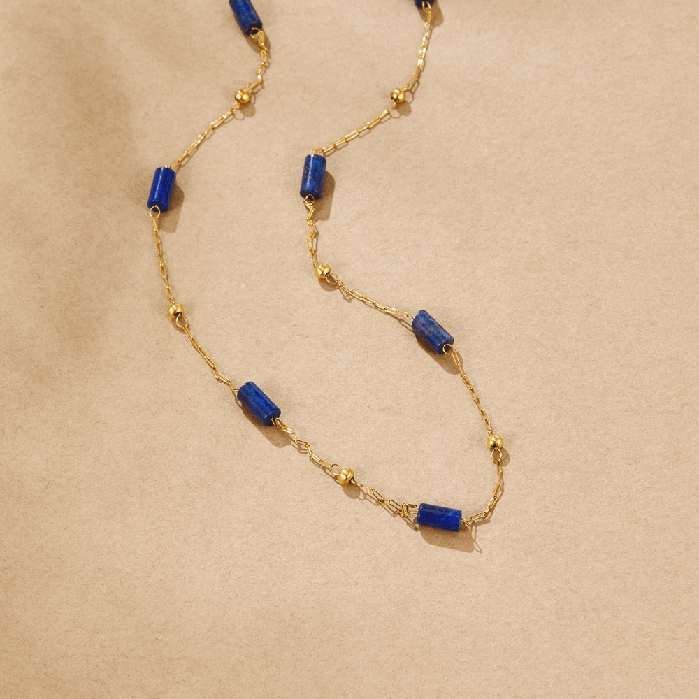 Lapis Lazuli Tube Necklace – FIORENE