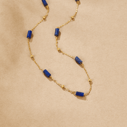 Lapis Lazuli Tube Necklace – FIORENE