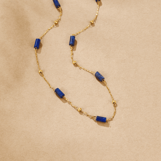 Lapis Lazuli Tube Necklace – FIORENE
