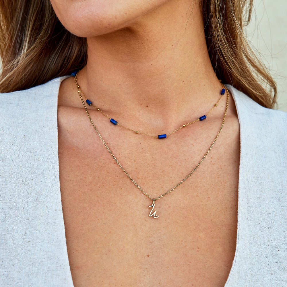 Lapis Lazuli Tube Necklace – FIORENE
