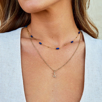 Lapis Lazuli Tube Necklace – FIORENE