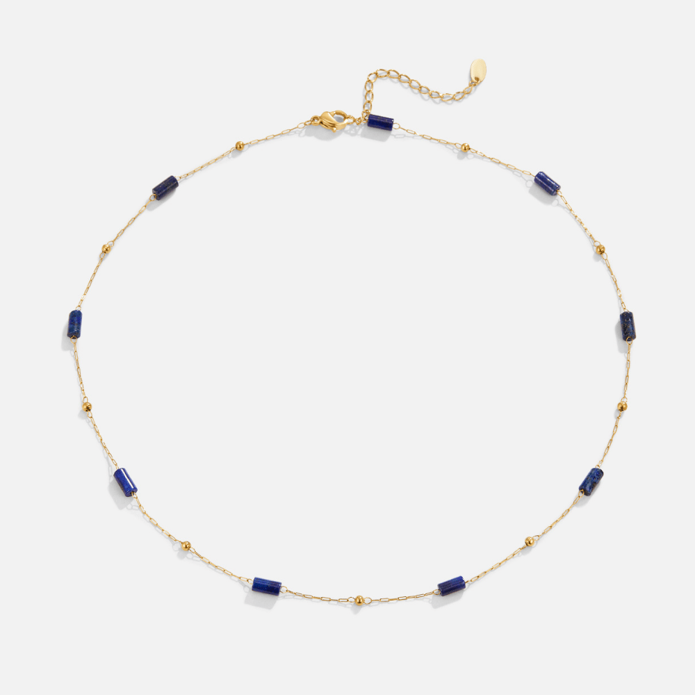 Lapis Lazuli Tube Necklace – FIORENE