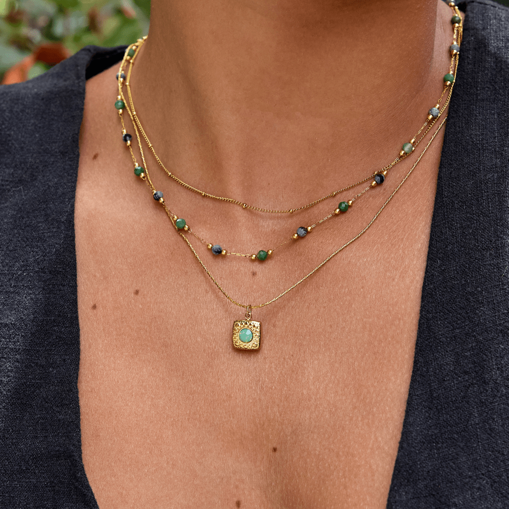 Radiant Turquoise-Tone Necklace – FIORENE