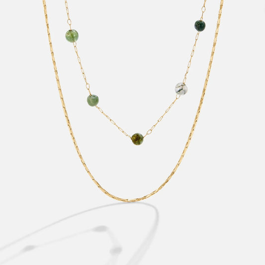 Layered Emerald Stone Necklace – FIORENE