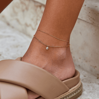 Double Layer Anklet – FIORENE