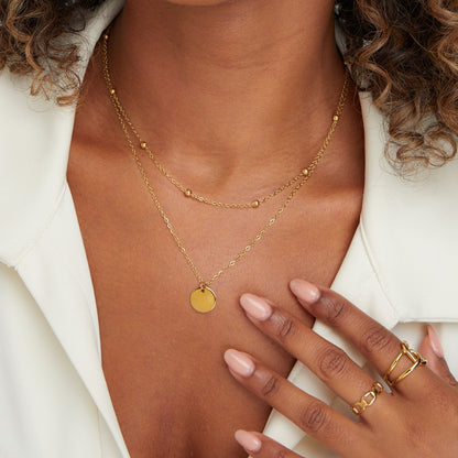 Layered Satellite & Disc Necklace – FIORENE