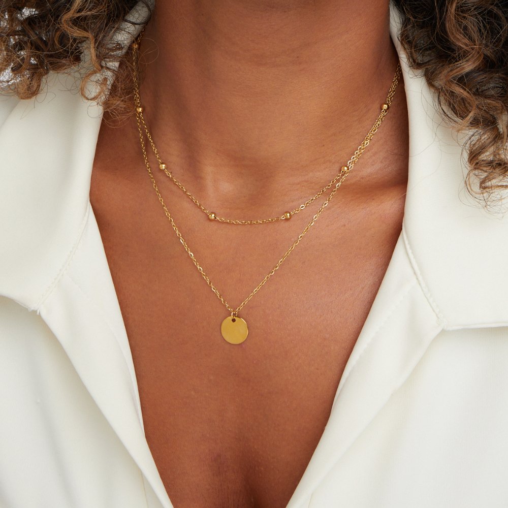 Layered Satellite & Disc Necklace – FIORENE