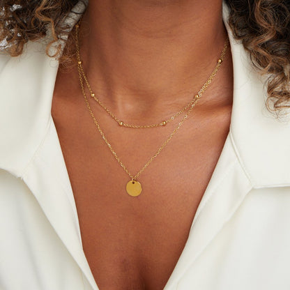 Layered Satellite & Disc Necklace – FIORENE
