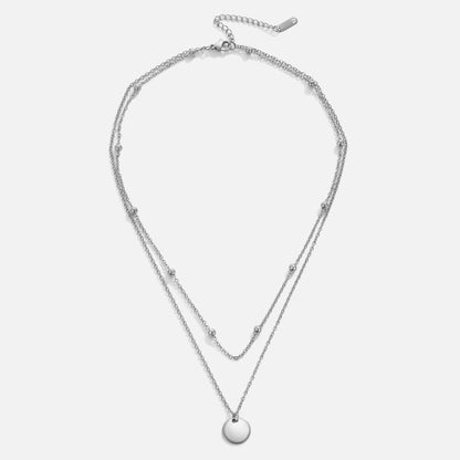 Silver Layered Disc Necklace – FIORENE