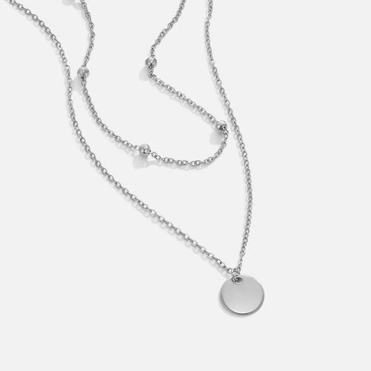 Silver Layered Disc Necklace – FIORENE