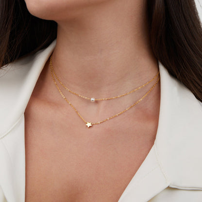 Stellar Pearl Layered Necklace – FIORENE