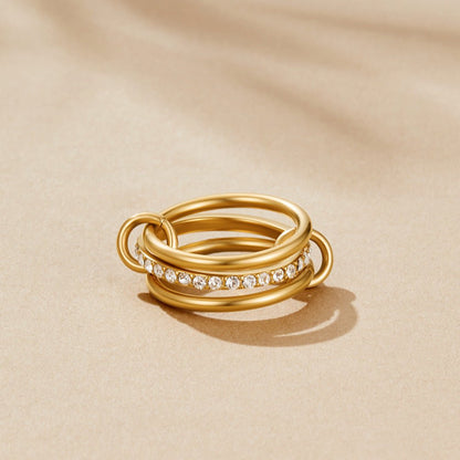 Gilded Triple Ring – FIORENE