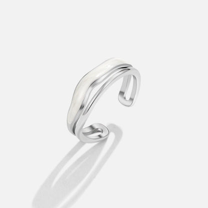 Silver Alabaster Wave Ring – FIORENE