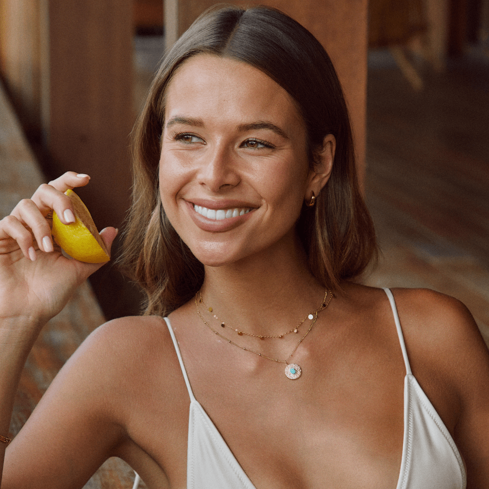 Azure Zenith Double Necklace – FIORENE