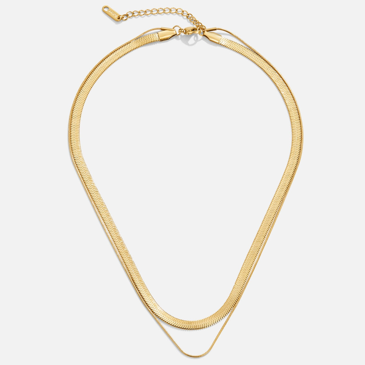 Gilded Layered Herringbone Necklace – FIORENE