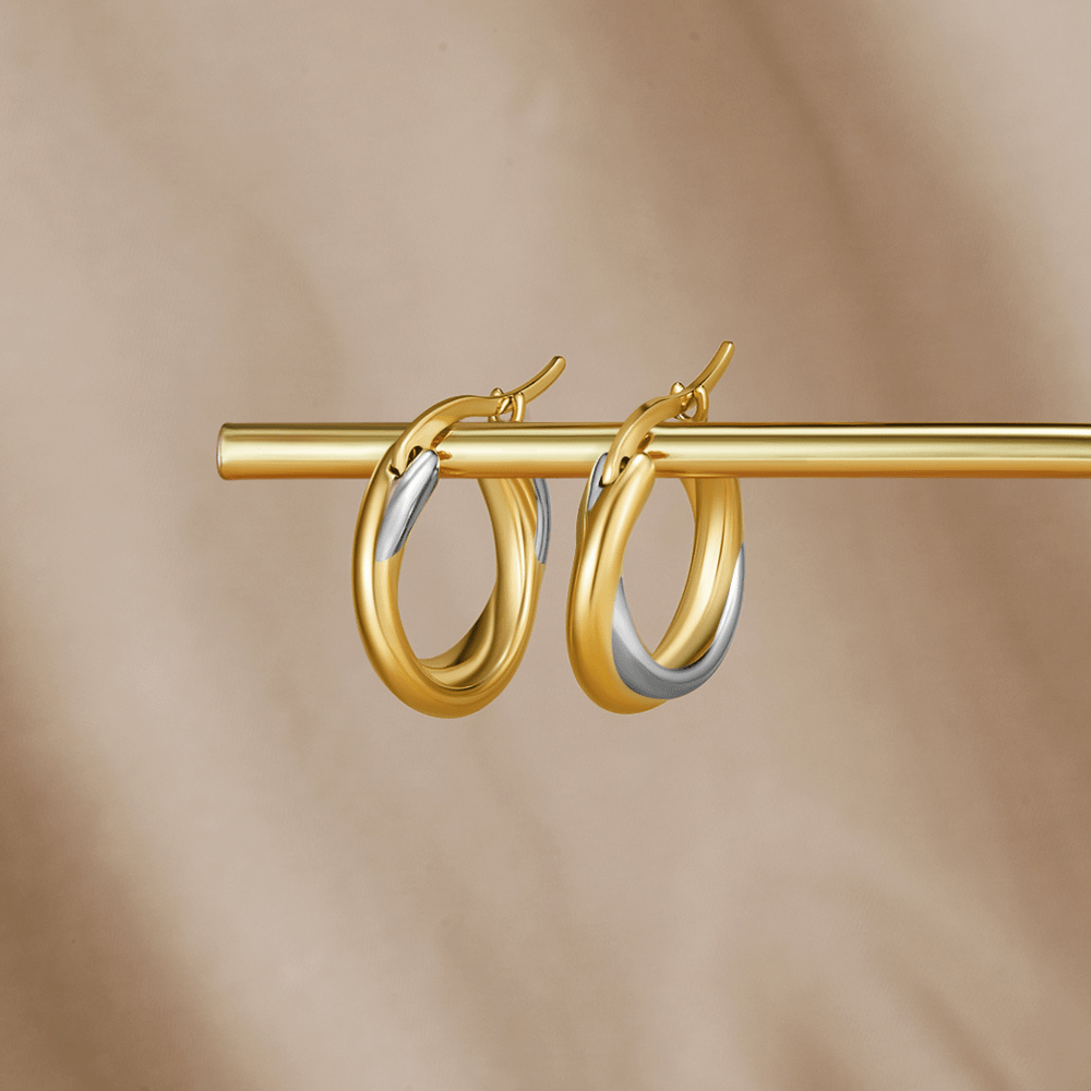 Mixed Metal Hoops – FIORENE