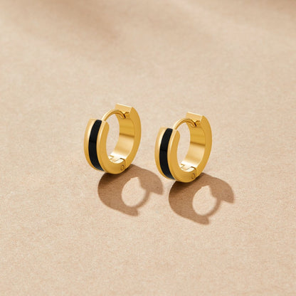 Radiant Black Enamel Earrings – FIORENE