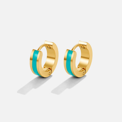 Turquoise Enamel Stripe Earring – FIORENE