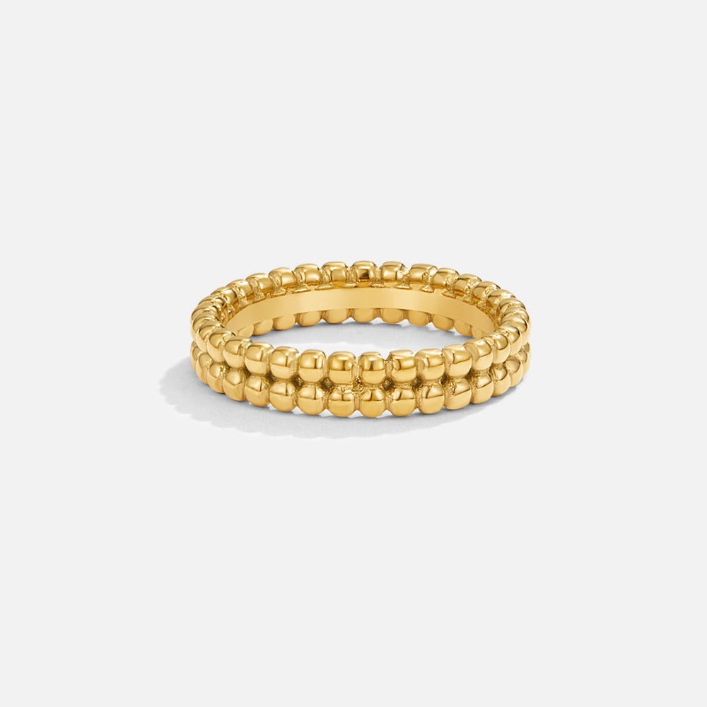 Gilded Beaded Duo Ring – FIORENE