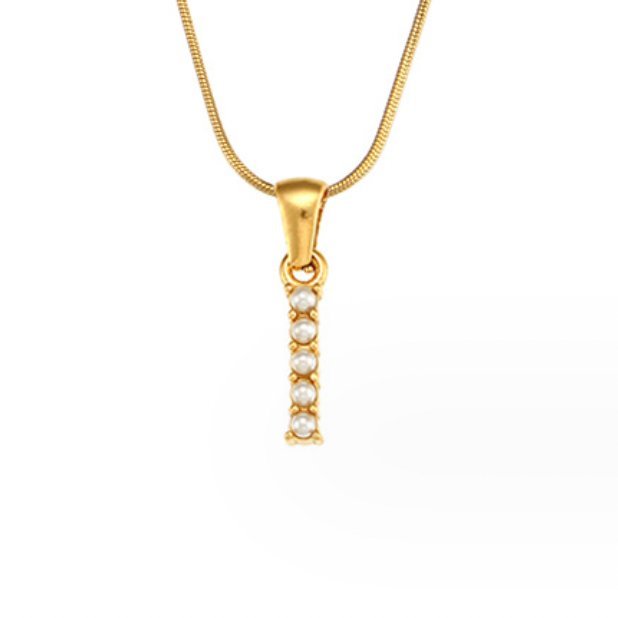 Pearl-Encrusted Initial Necklace – FIORENE