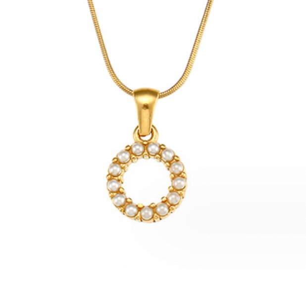 Pearl-Encrusted Initial Necklace – FIORENE