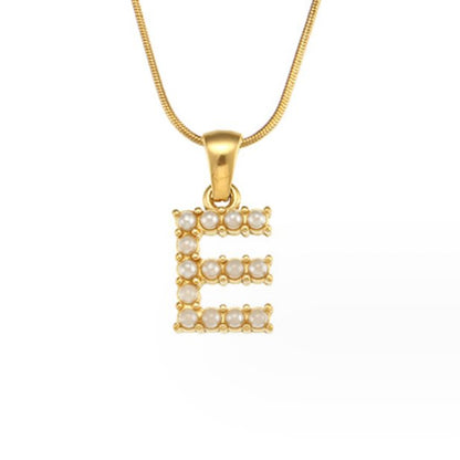 Pearl-Encrusted Initial Necklace – FIORENE