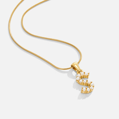 Pearl-Encrusted Initial Necklace – FIORENE