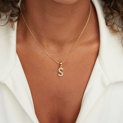 Pearl-Encrusted Initial Necklace – FIORENE