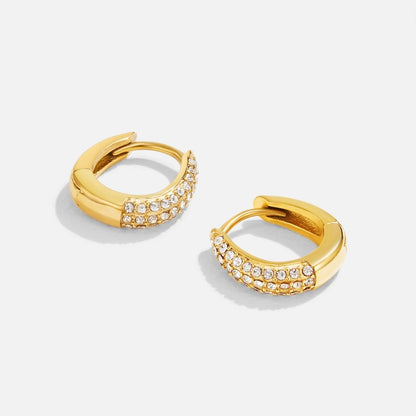 Minimalist Shimmering Wide Huggie Earrings – FIORENE