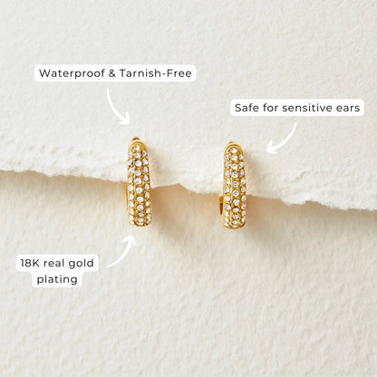 Minimalist Shimmering Wide Huggie Earrings – FIORENE
