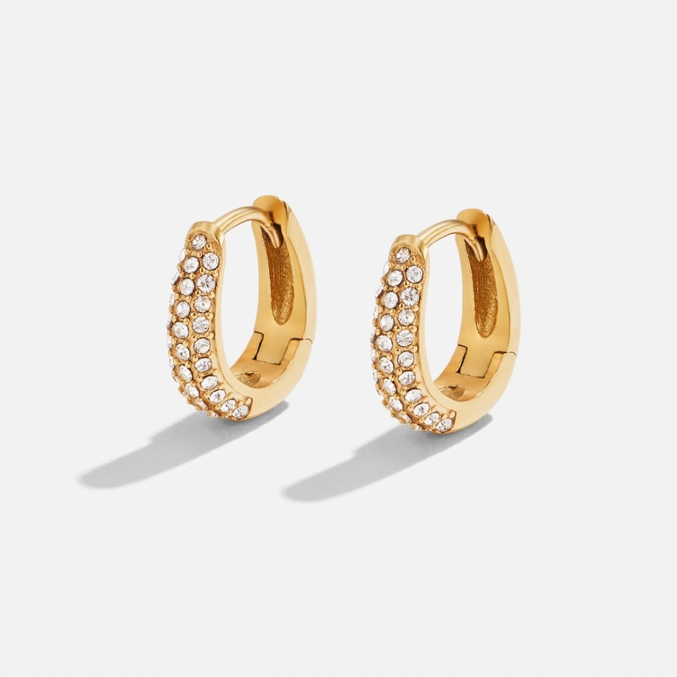 Minimalist Shimmering Wide Huggie Earrings – FIORENE