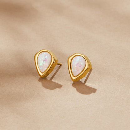 Iridescent Teardrop Studs – FIORENE