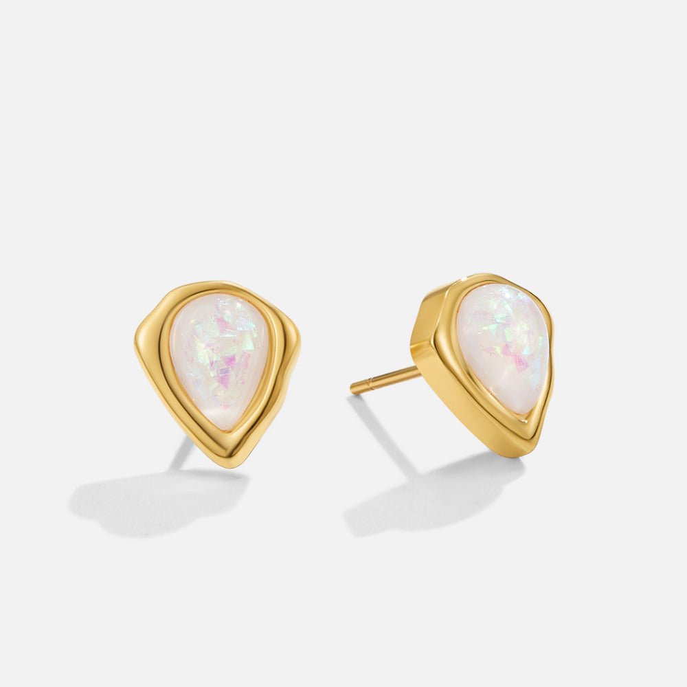 Iridescent Teardrop Studs – FIORENE