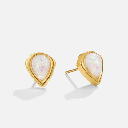 Iridescent Teardrop Studs – FIORENE