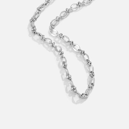 Silver Knotted Link Necklace – FIORENE