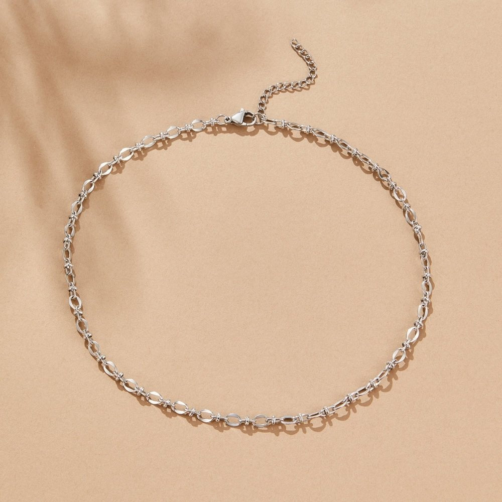 Silver Knotted Link Necklace – FIORENE