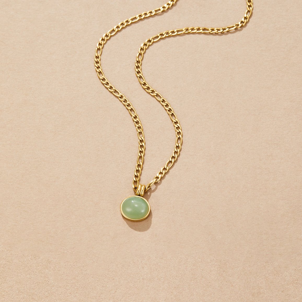 Earthy Green Stone Necklace – FIORENE