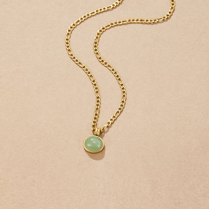 Earthy Green Stone Necklace – FIORENE