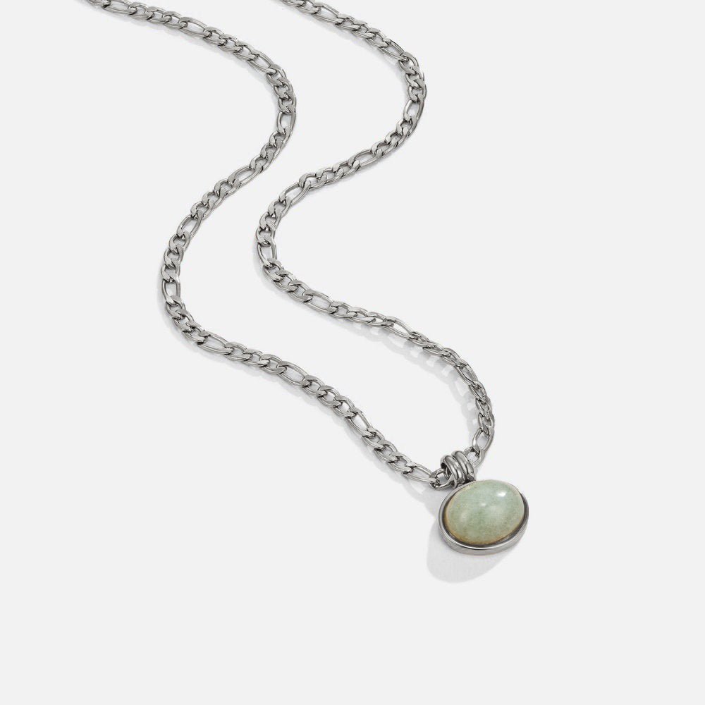 Radiant Rhodium Jade Necklace – FIORENE