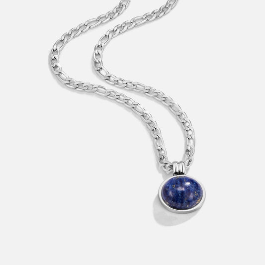 Silver Azure Cabochon Necklace – FIORENE