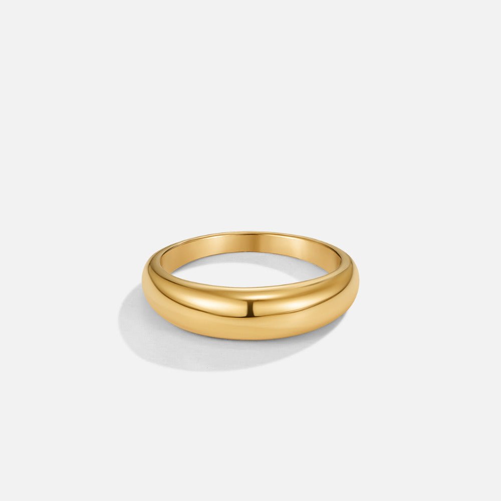 Sleek Mirror Gold Ring – FIORENE