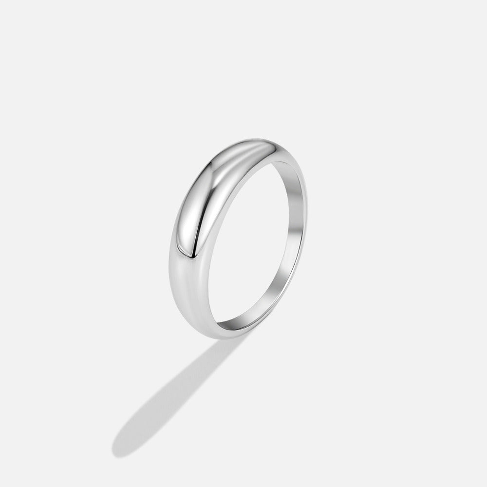 Silver Dome Band Ring – FIORENE