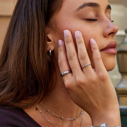 Silver Dome Band Ring – FIORENE