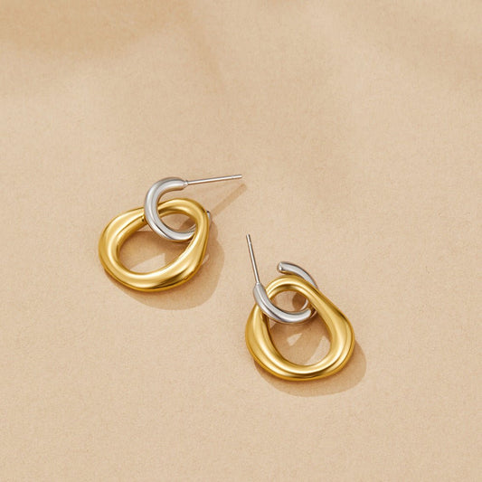 Silver & Gold Synergy Earring – FIORENE