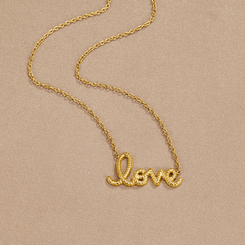 Textured Love Necklace – FIORENE