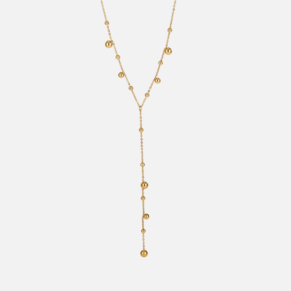 Gilded Sphere Y-Necklace – FIORENE