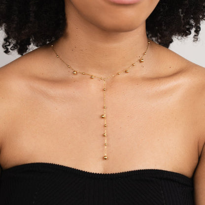 Gilded Sphere Y-Necklace – FIORENE