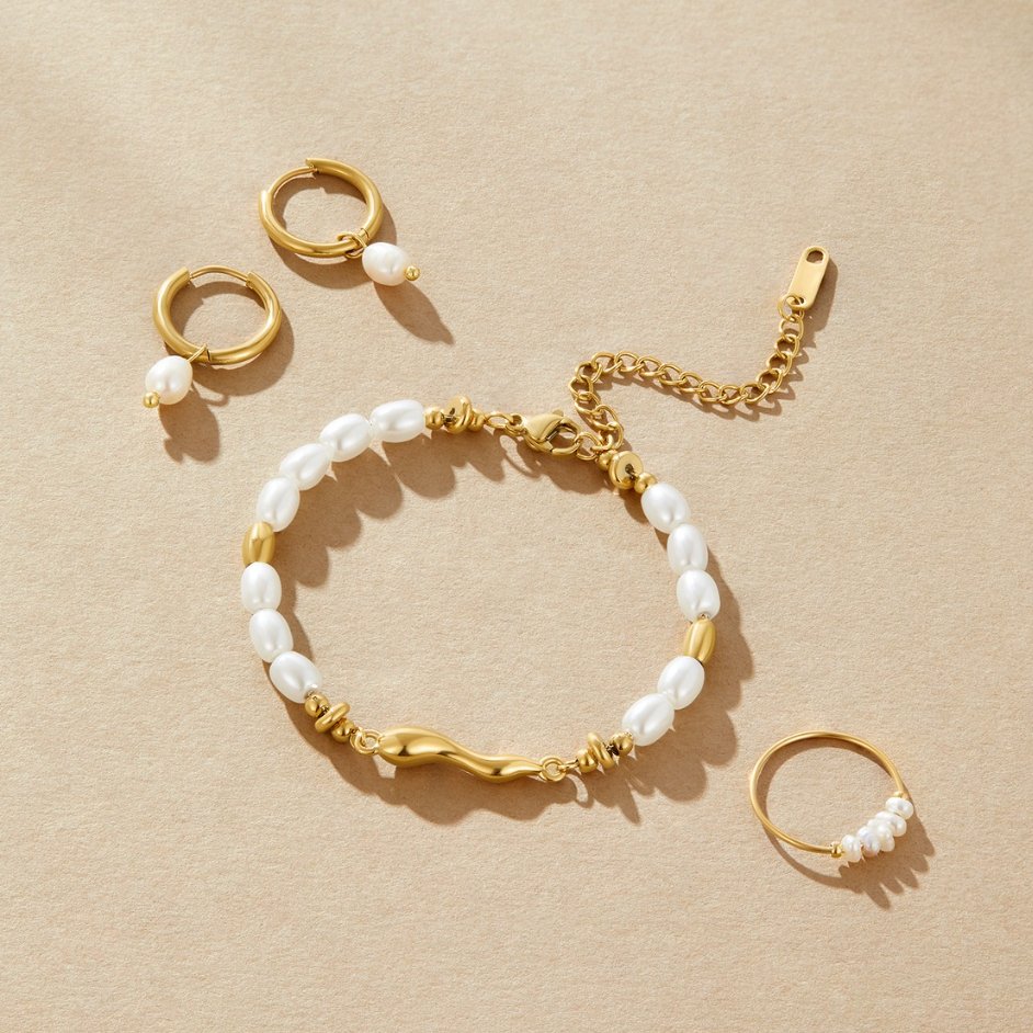 Organic Pearl Gilded Bracelet – FIORENE